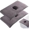 Obelunrp Coperchio da tavolo da massaggio 2 pezzi Cover del letto massaggio morbido con foro per il viso 16x32 '' asciugamano di bellezza spa riutilizzabile con foglio del foro per la cura della pelle grigio