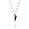 Argenteria MB Collana Donna Argento con Cornetto Portafortuna, Pendente Smaltato, Disponibile in Vari Colori, Idea Regalo Originale Elegante (Nero)