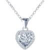 INFINIONLY Collana ciondolo cuore di diamanti da donna: collane in argento 925 con 2 carati di moissanite - solitario cuore colore D chiarezza VVS1 con certificato GRA - gioielli da sposa da feste