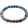 Kuzzoi Buddha 0211182023 - Bracciale da uomo in pietra naturale, con occhio di tigre, 8 mm, in argento Sterling 925, lunghezza 19-21 cm