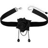 ericotry Collana girocollo da donna, elegante e retrò, con rosa, in pizzo nero, stile gotico, ideale come regalo di Natale Nero