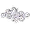 Deyanse Hanie, spilla da donna, in argento, a forma di fiore, con perle di zirconia bianche e cristalli Swarovski Elements, adatta a vestiti formali, maglioni, cappotti, abiti da sera, regalo per l'inverno