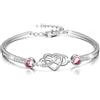 AOBOCO Braccialetto Infinity Bracciale d'argento Sterling Ladies Love Infinity segno Bangle, Compleanno Amicizia Matrimonio Anniversario Regali per la fidanzata Madre (Rosa)
