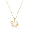 KOOUNUATA Collana Saturno in Oro 18K con Pendente in Zirconia Cubica Pave Collana Satellite Delicata per Donna 20"+2"