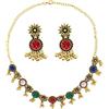 VLYX Set di gioielli tradizionali indiani per donne, Collana e orecchini Jhumka, Stile boho etnico, Regalo matrimonio festa (Colorato)