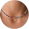 TINGN Collana di perle colorate per donne e ragazze - fatta a mano boho perline a forma di lettera catena regalo personalizzato per compleanno, regalo per donne, festa della mamma, adolescenti e