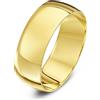 Theia Anello Nuziale Unisex in Oro Giallo 9K (375), Pesante, a Forma di D, Lucido, 7mm - Misura 16.5