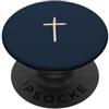 Tiny Meaning Studio Blu Navy Midnight Disegnato A Mano Croce Cristiana Minimalista PopSockets PopGrip Adesivo