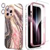 SHEDEER Cover per Iphone 16 Pro Max, Cover per Iphone 16 Pro Max Glitter Protezione Fotocamera&Vetro Temperato& Paraurti,Custodia per Iphone 16 Pro Max 360 Protezione,Aesthetic, Antiurto,Awesome Black