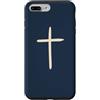 Tiny Meaning Studio Custodia per iPhone 7 Plus/8 Plus Blu Navy Midnight Disegnato A Mano Croce Cristiana Minimalista