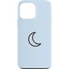 Tiny Meaning Studio Custodia per iPhone 13 Pro Max Celeste minimalista disegnato a mano della luna crescente blu del ghiacciaio