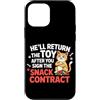 Design Cute Cat Funny Cat Kitten Art Kaw Custodia per iPhone 12 mini HE'LL RETURN THE TOY AFTER YOU SIGN THE SNACK CONTRACT