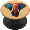 Wildlife Africa Modern Art Elefante africano geometrico bassa poli testa PopSockets PopGrip Adesivo