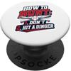 Funny Baseball Player Dingers How To Bunt, Hit a Dinger Funny Baseball Player Home Run Fun PopSockets PopGrip Adesivo