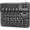 jindaaudio Console DJ Mixer 7 canali Stereo con FX Reverb effetto di ritardo