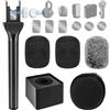 Geekria for Creators Mic Handle Manico del microfono per DJI Mic 3, compatibile con Hollyland Lark M2S, Rode Wireless GO Lavalier, Supporto magnetico per microfono con 3 filtri anti-vento