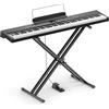 Donner Pianoforte digitale Donner DEP-05 a 88 tasti semipesati sensibili alla velocità, set di tastiera per pianoforte elettrico portatile con supporto a X e pedale per principianti, Wireless USB-MIDI, nero