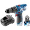 DEDRA MAUS DED7310T06 - Set di utensili elettrici a percussione a batteria 12 V 7331, 45 Nm, con funzione di impatto, batteria 2 Ah 7320 e caricatore rapido 12 V 7302