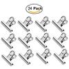 GUTE LINES Fermacarte, Clip Multiuso in Metallo, Pinze Multiuso, Clip del Raccoglitore, Ufficio di Cancelleria Pinze, per Ufficio, Scuola e Famiglia (Argento, 24 Pz x 22mm)