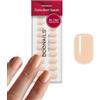 DOONAILS® Set di 30 unghie finte in morbido gel, colore albicocca, extra corte e quadrata, 15 misure, 6-14 mm, lunghezza 13 mm