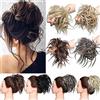 Rich Choices Extension clip capelli veri Disordinato Pelo arruffato Pezzo di capelli Scrunchies Estensioni di panino ondulato Elastico Scrunchie Chignon Coda di cavallo Biondo cenere a biondo candeggina
