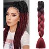 Benehair Braids Extensions Ombre Jumbo Capelli Sintetici da Intrecciare Box Braids Estensioni per Capelli Trecce Capelli da Intrecciare per Donne Ragazze Nero/Castano 60cm