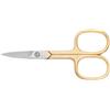 nippes Solingen Forbici per unghie in acciaio temprato nichelato, parzialmente placcato in oro 18 carati, 9 cm, con chiusura e punta curva, per pedicure e manicure, qualità da Solingen