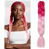 Benehair Braids - Extension per capelli sintetici Ombre Jumbo a trecce, per donne e ragazze, 60 cm