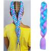 Benehair - Extension per trecce ombré jumbo, capelli sintetici, 60 cm, capelli Kanekalon, per trecce, torciglioni, box braid, colore blu mescolato con viola, per donne e ragazze