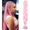 Benehair Extension Per Treccine Africane 60 cm Treccia Capelli Extension Colorate Jumbo Treccia Finta Capelli Fibra Sintetica Extensions per Treccine Rosa