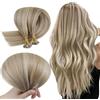 RUNATURE Extension Capelli Veri Cheratina Marrone Bionda 35cm 50s 50g #8P24 | Extension Capelli Veri Cheratina Castano Chiaro con Riflessi Biondo Medio,Invisibile,Fusione A Caldo