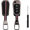 kwmobile Cover Chiavi Compatibile con Peugeot Citroen con 3 tasti Smartkey (Keyless Go) Coprichiavi - Copri Chiave Auto in Silicone e Metallo - con Portachiavi - Bandiera francese