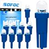 SOFOC T5 Lampadina LED per Quadro Strumenti Blu 6V 12V DC per Cruscotto Auto & Pannello Controllo Aeronave W3W 2721 27 37 73 286 Base Cuneo 10Pcs
