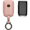 kwmobile Custodia Chiavi Vera Pelle Compatibile con Mazda 3-Pulsanti CX30 CX50 CX60 CX90 MX-30 Custodia - Car Key Case con Anello Portachiavi - Accessori Auto - rosa antico