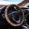 Showudesigns Coprivolante Marrone Motivo Leopardo Morbido Assorbimento del Sudore Universale 35,6-38 cm Coprivolano per Auto per Donne e Ragazze Accessori Interni Auto