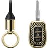 kwmobile Cover Chiave Auto Compatibile con Renault 3-Pulsanti Dacia Sandero Stepway 2021 Cover - Custodia Chiavi Macchina - Coprichiave - Copri Telecomando in Silicone TPU - oro / nero