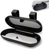 Leiwee Porta Occhiali Auto da Sole, Custodia Occhiali per Targa Parasole, Astuccio Rigido AntiGraffio con Apertura Magnetica, Accessorio Auto (Nero)