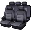 ZLYFCL 9 Pezzi Coprisedili Auto per Mini Hatch/Cabrio R50 R56 F55 F56 R52 R53 R57 F57 JCW/One/One D/Cooper, Quattro Stagioni Traspirante Antiscivolo Copri Sedili Auto Accessor,E-Grey