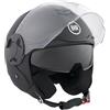 BHR Casco Jet Moto, Casco Scooter 830 FLASH, Doppia Visiera, Nero Opaco, XS