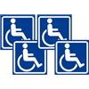 Generisch Adesivi per disabili auto, 4 pezzi, 12 x 12 cm, autoadesivi, impermeabili, per veicoli a motore, per autobus, parcheggi, ristoranti, hotel, casa, giardino, prato, esterno, cortile
