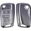 kwmobile Custodia Compatibile con VW Golf 7 MK7 con 3 tasti - Cover Chiavi Auto Protezione Copri Telecomando - Copertina Chiave - Copertura Gommata Silicone TPU