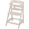 roba Seggiolone Pappa per Bambini e Neonati Sit Up Flex - Evolutivo - dalla Nascita fino alla Fanciullezza - Robusto ed Ergonomico - Legno Laccato - Beige/Cashmere