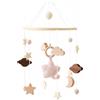 Sunshine smile Mobile animali della foresta, campanella da letto con stelle in legno, giocattolo mobile per lettino per bambini con uncinetto, stella, luna, nuvole, rosa, campanello a vento sospeso, campanella da