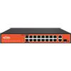 VeraTech WITEK-0007N - WITEK Switch PoE non gestibile con 16 porte PoE 10/100, 1 porta RJ45 Gigabit e 1 porta combo Gigabit Plug&Play