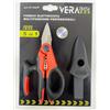 VeraTech VT-1124/4P - VERATECH FORBICI PER ELETTRICISTA CON GOLA TAGLIACAVI SU ENTRAMBE LE LAME + PORTAFORBICI 3 FUNZIONI