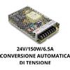 VeraTech LRS-150F-24 - MEAN WELL LRS 24V/150W/6,5A ENCLOSED POWER SUPPLY UNIT FULL RANGE (CONVERSIONE AUTOMATICA DI TENSIONE)