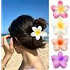 LureLuxe 4 Pezzi Mollette a Forma di Fiore per Capelli,Clip Antiscivolo a Pettalo,Mollette per Capelli a Forma di Fiore Hawaiano,clip per capelli per donne e ragazze,Accessori Moda,4 Colori