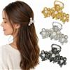 Ypkia Set di 3 fermagli per capelli con perle, piccoli fermagli per capelli da donna, in metallo, per donne e ragazze