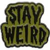 lazzaro italy Spilla Stay Weird verde cromato nero - Artigianato italiano, design alternativo punk/goth streetwear, idea regalo originale unisex - N. 1 Pin