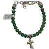 Eurofusioni Bracciale giada in pietra naturale e Tau croce placcato argento - ciondolo h cm 1,7
